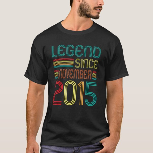 Legend Since November 2015 Retro 7 Years Old 7th B T-Shirt (Front)