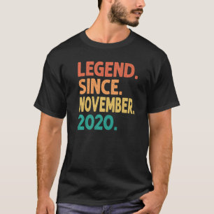 Legend Since November 2020 2nd Birthday Retro 2 Ye T-Shirt