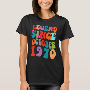 Legend Since October 1970 Vintage Birthday Retro V T-Shirt