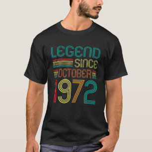 Legend Since October 1972 50Th Birthday Retro 50 Y T-Shirt