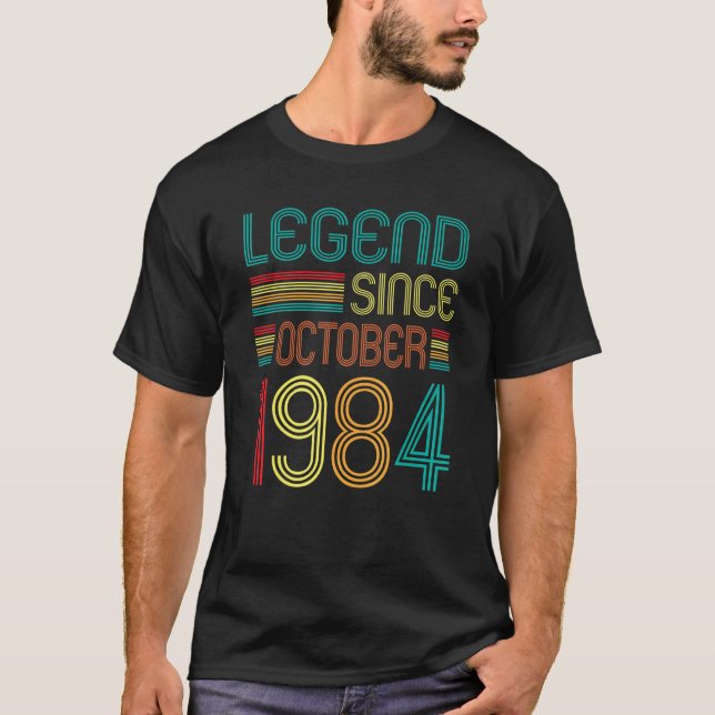Legend Since October 1984 38th Birthday Retro 38 Y T-Shirt (Front)