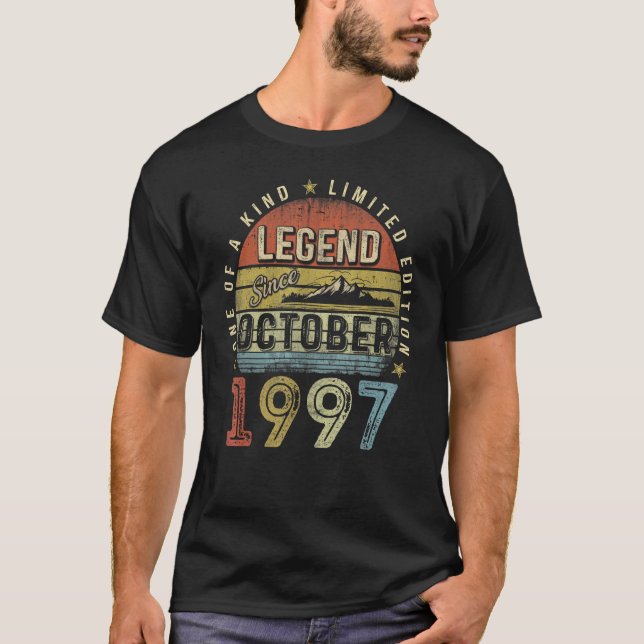 Legend Since October 1997 25th Birthday  25 Year O T-Shirt (Front)