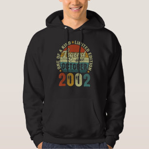 Legend Since October 2002 20 Years Old 20th Birthd Hoodie