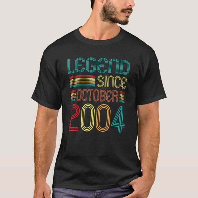 Legend Since October 2004 18th Birthday Retro 18 Y T-Shirt (Front)