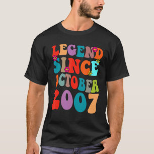 Legend Since October 2007 Vintage Birthday Retro V T-Shirt
