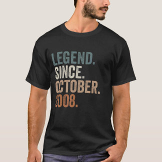 Legend Since October 2008 14th Birthday  14 Years  T-Shirt