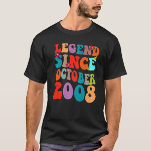 Legend Since October 2008 Vintage Birthday Retro V T-Shirt