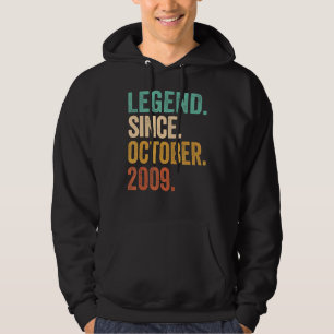 Legend Since October 2009 13 Years Old 13th Birthd Hoodie