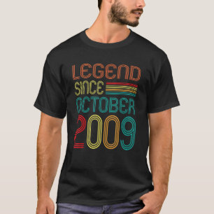 Legend Since October 2009 Retro 13th Birthday 13 Y T-Shirt