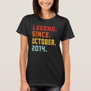 Legend Since October 2014 8th Birthday Vintage 8 Y T-Shirt