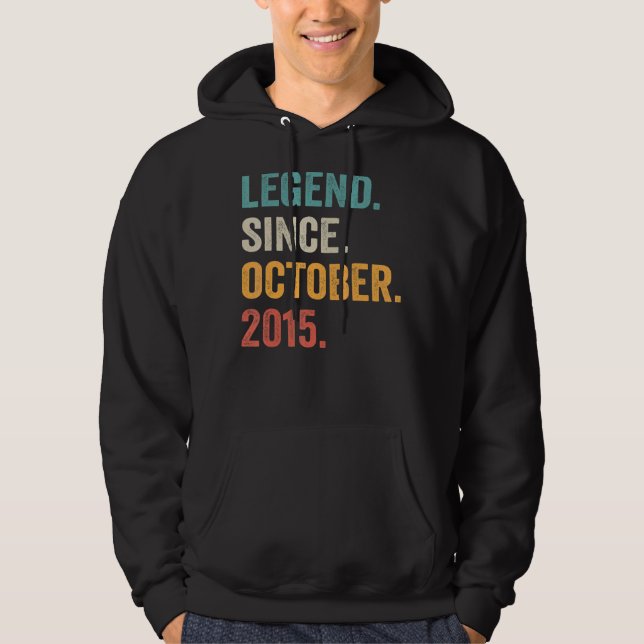 Legend Since October 2015 7th Birthday  7 Years Ol Hoodie (Front)