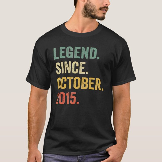 Legend Since October 2015 7th Birthday  7 Years Ol T-Shirt (Front)