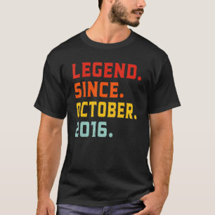 Legend Since October 2016 6th Birthday Vintage 6 Y T-Shirt
