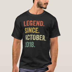 Legend Since October 2018 4th Birthday Gift 4 Year T-Shirt