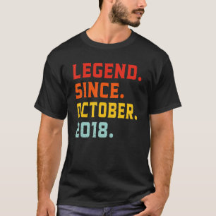 Legend Since October 2018 4th Birthday Vintage 4 Y T-Shirt
