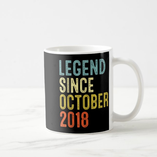 Legend Since October 2018 7th Birthday 7 Year Old  Coffee Mug (Right)