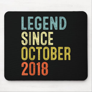 Legend Since October 2018 7th Birthday 7 Year Old Mouse Mat