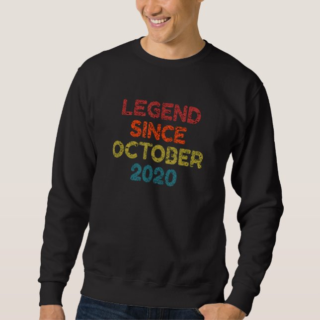 Legend Since October 2020 Retro Birthday Sweatshirt (Front)