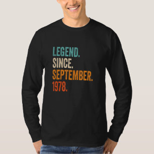 Legend Since September 1978 44th Birthday T-Shirt