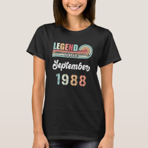 Legend Since September 1988 34 Years Old Vintage B T-Shirt