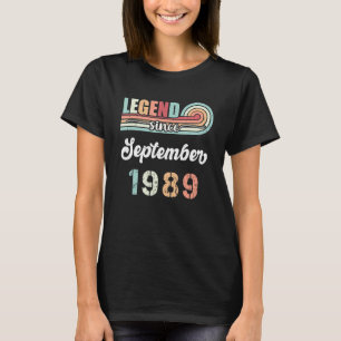 Legend Since September 1989 33 Years Old Vintage B T-Shirt