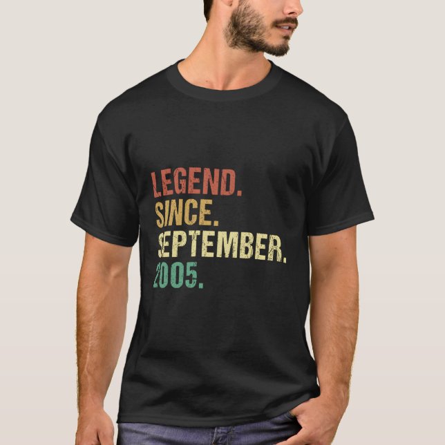 Legend Since September 2005 18Th 18 T-Shirt (Front)