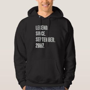 Legend Since September 2007 15 Year Old 15th Birt Hoodie