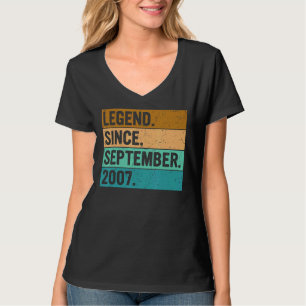 Legend Since September 2007 15th Birthday 15 Year T-Shirt