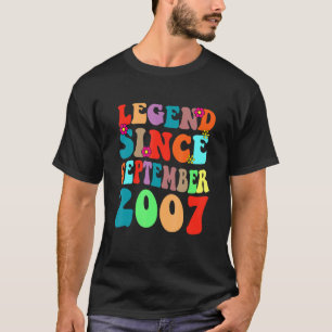 Legend Since September 2007 Vintage Birthday Retro T-Shirt