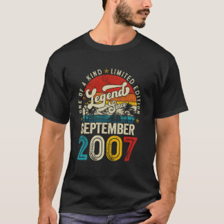 Legend Since September 2007 Vintage Retro 18th Bir T-Shirt