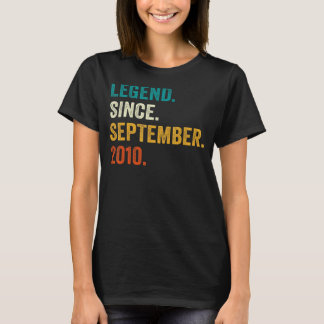 Legend Since September 2010 12th Birthday  12 Year T-Shirt
