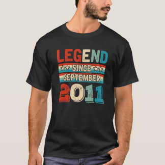 Legend Since September 2011 Retro 11 Yrs Old 11th T-Shirt