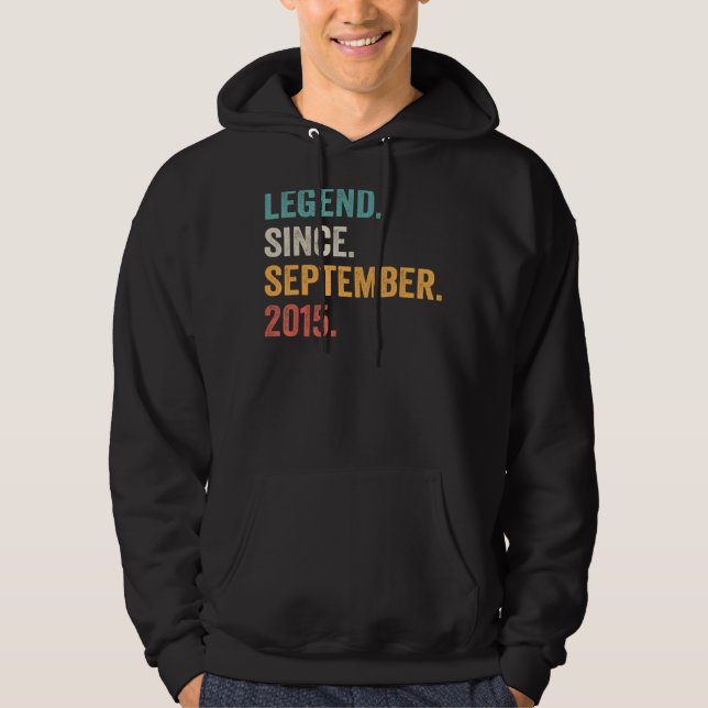 Legend Since September 2015 7th Birthday  7 Year O Hoodie (Front)