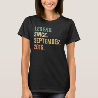 Legend Since September 2016 6th Birthday Boy 6 Yea T-Shirt