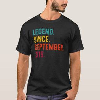 Legend Since September 2019 3rd Birthday 3 Years T-Shirt
