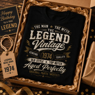 Legend Vintage 1974 Aged Perfectly 52th Birthday T-Shirt