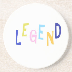 legend word art coaster