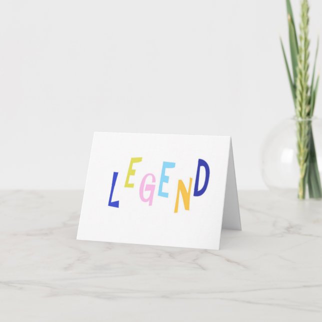 legend word art thank you card (Front)