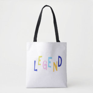 legend word art tote bag