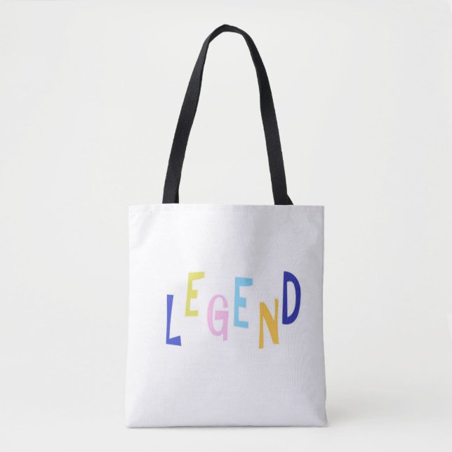 legend word art tote bag (Front)