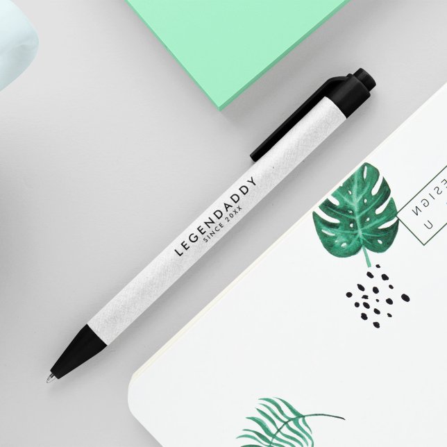 Legendaddy for Legendary Dads simple minimalist  Black Ink Pen (pen for dads)