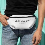 Legendaddy since for Legendary Dads minimalist  Bum Bags<br><div class="desc">Legendaddy since 20xx modern minimalistic design for legendary Dads. Personalise it with your text/year. Gift for Father's Day Christmas or Birthday.</div>
