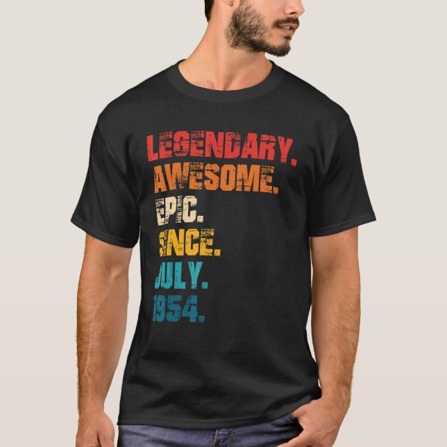 Legendary Awesome Epic Since July 1954 Retro Style T-Shirt (Front)