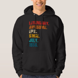 Legendary Awesome Epic Since July 1958 Retro Style Hoodie