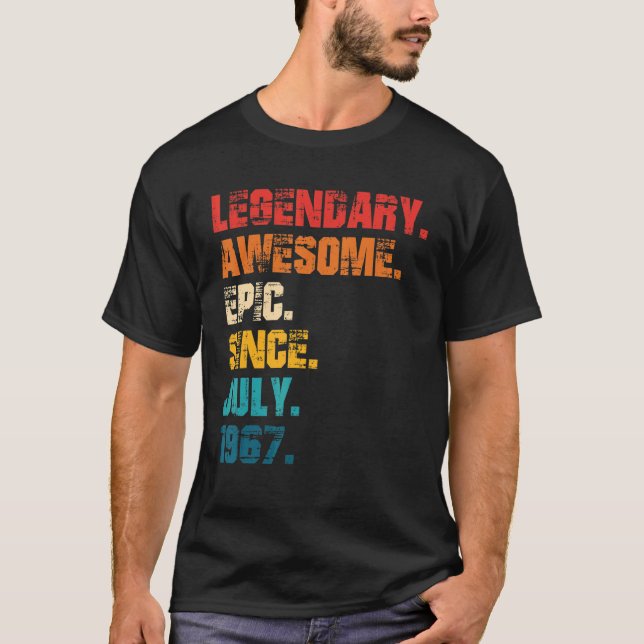 Legendary Awesome Epic Since July 1967 Retro Style T-Shirt (Front)