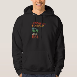 Legendary Awesome Epic Since June 1961 Retro Birth Hoodie