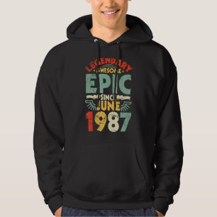 Legendary Awesome Epic Since June 1987 Birthday 35 Hoodie