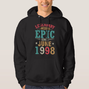 Legendary Awesome Epic Since June 1998 Birthday 24 Hoodie