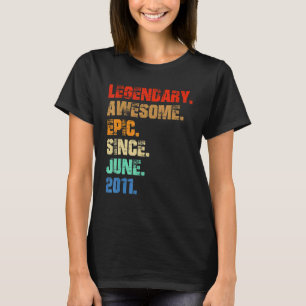 Legendary Awesome Epic Since June 2011 Retro Style T-Shirt