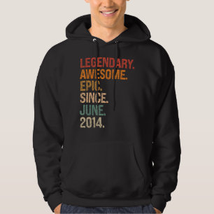 Legendary Awesome Epic Since June 2014 8th Birthda Hoodie